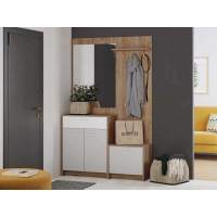 Прихожая Нортон 3 Дуб крафт табачный/белый/серый камень