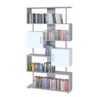 Стеллаж СТ-2 с дверями Бетон/Белый