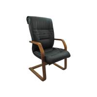 Кресло Вип 2ДС темный орех/к/з черный