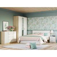 Спальня Оливия комплектация 2 Дуб Сонома/белое дерево