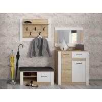 Прихожая Ева 5 комплект 3 дуб Ирландский/белый