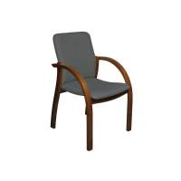 Кресло Джуно Люкс темный орех/ к/з серый