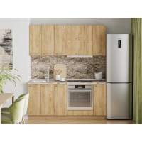 Кухня Борги комплект 6 Белый / Дуб крафт золотой