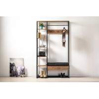 Прихожая Гранд 15.124 Дуб крафт табачный/к/з черный