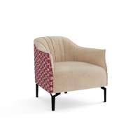 Кресло для отдыха Мускат велюр киото крем/домино бургунди