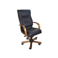 Кресло Лорд 1Д светлый орех/к/з черный