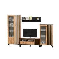 Стенка Либерти 2 (опора h150) Дуб вотан/Черный