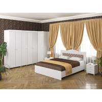 Спальня Италия-4 мягкая спинка белое дерево