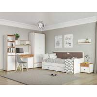 Молодежная Вуди белый/дуб золотой