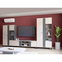 Гостиная Отис 1 Антрацит/Дуб Крафт серый