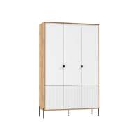 Шкаф для одежды 72.02 Кензо Дуб Вотан / Белый глянец снег