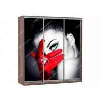 Шкаф купе Модерн 1776х450 3-х дверный 2-х секционный фотопечать №1 шимо темный