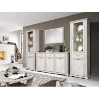 Гостиная Сохо комплектация 3 бетон белый/бетон патина