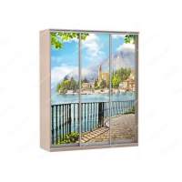 Шкаф купе Модерн 1776х600 3-х дверный 2-х секционный фотопечать №4 ясень