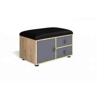 Тумба Мини-Лайт МЛ-5 дуб крафт/графит/черный к/з