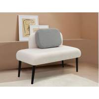 Банкетка со смещенной спинкой / букле молочный