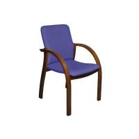 Кресло Джуно Люкс темный орех/ к/з синий