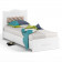 Кровать 900 с настилом и мягким элементом Италия ИТ-10 + ИТ-10А белое дерево