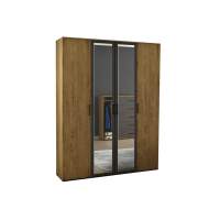 Бруно Шкаф четырехдверный Дуб Вотан / Серый графит