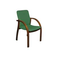 Кресло Джуно Люкс темный орех/ к/з зеленый