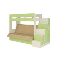 Карамель 75-01 Кровать-чердак Зеленый / Бодега светлый / Велюр Бежевый Карамель 75-01 Кровать-чердак Зеленый / Бодега светлый / Велюр Бежевый
