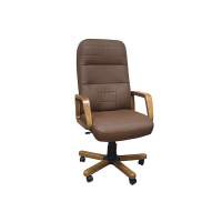 Кресло Мерседес 1Д светлый орех/к/з коричневый