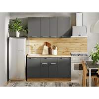 Кухня Борги комплект 1 Дуб Крафт золотой / Антрацит