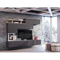 Гостиная Summit комплектация 4 Ясень анкор тёмный/софт графит/капучино