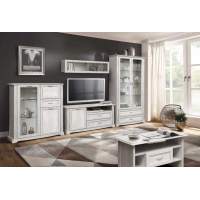 Гостиная Сохо комплектация 1 бетон белый/бетон патина