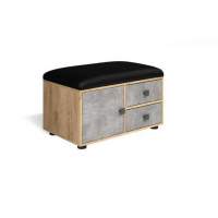 Тумба Мини-Лайт МЛ-5 дуб крафт/ателье/черный к/з