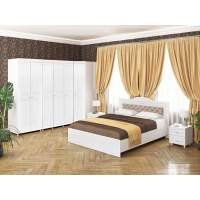 Спальня Монако-4 мягкая спинка белое дерево