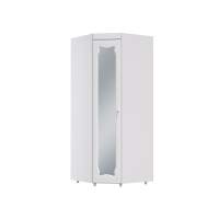 Шкаф угловой (гл.560) с зеркалом Италия ИТ-68 белое дерево