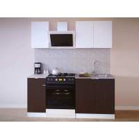 Кухня ПН-04 + ТК-04.1 + ПН-08 + ТК-08м Сокол венге/белый