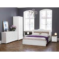 Спальня Монако-1 мягкая спинка белое дерево