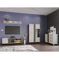 Гостиная Отис 2 Антрацит/Дуб Крафт серый