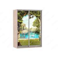 Шкаф купе Модерн 1490х600 2-х дверный 2-х секционный фотопечать №3 ясень