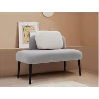 Банкетка со смещенной спинкой / букле серый