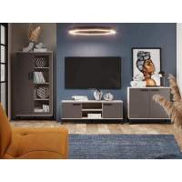 Марсель гостиная комплектация 2 Дуб Крафт серый/Софт графит