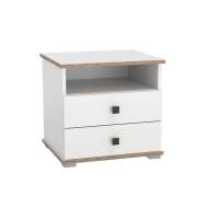 Тумба прикроватная 51.17 Либерти опора h=20мм Белый / Дуб Каньон