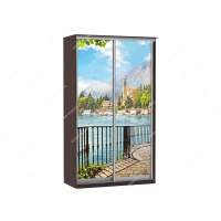 Шкаф купе Модерн 1190х600 2-х дверный 2-х секционный фотопечать №4 венге