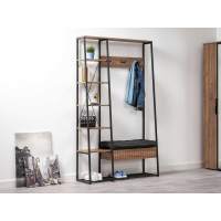 Прихожая Гранд 15.124 Дуб крафт табачный/к/з черный Прихожая Гранд 15.124 Дуб крафт табачный/к/з черный