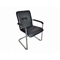 Кресло Леда хром/ к/з черный