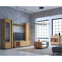 Гостиная Арчи комплектация 1 Дуб крафт золотой / Камень темный