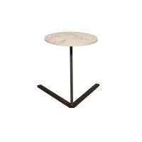 Стол приставной 42.47 Сеул Мрамор белый/металл черный