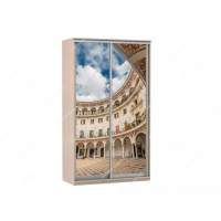 Шкаф купе Модерн 1190х450 2-х дверный 2-х секционный фотопечать №2 ясень