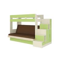 Карамель 75-01 Кровать-чердак Зеленый / Бодега светлый / Велюр Коричневый Карамель 75-01 Кровать-чердак Зеленый / Бодега светлый / Велюр Коричневый