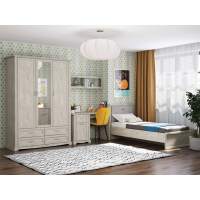 Молодежная Сохо бетон белый/бетон патина