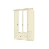 Бэль Шкаф четырехдверный + Карнизы 1602/550 Слоновая кость