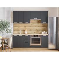 Кухня Борги комплект 2 Дуб Крафт золотой / Антрацит