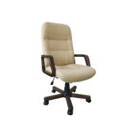 Кресло Мерседес 1Д темный орех/к/з бежевый